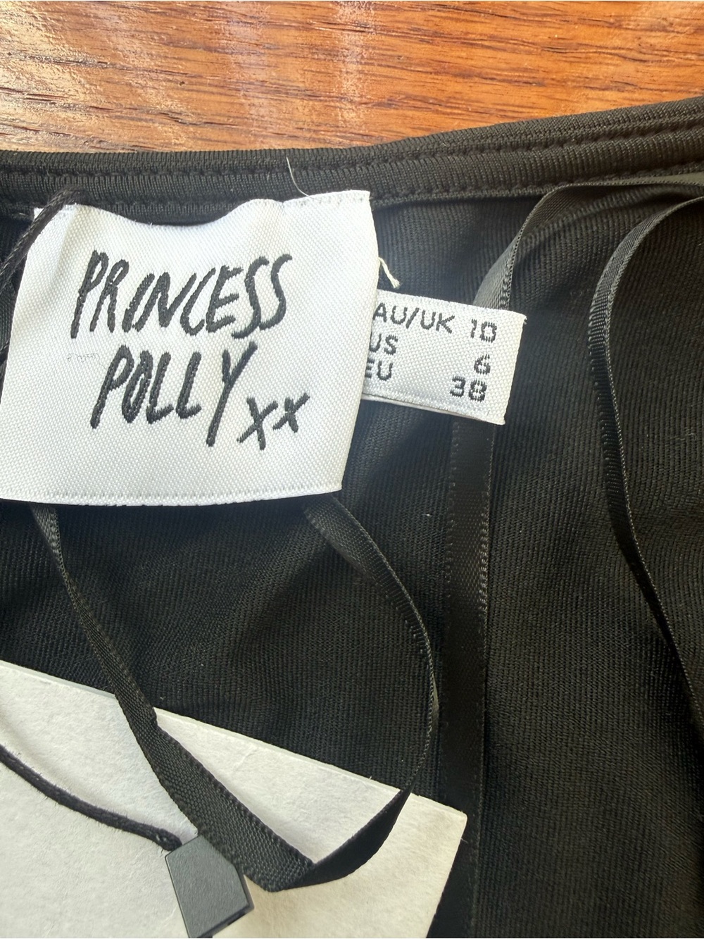 Princess Polly Cropped Torrado Black Long Sleeve Top - Picture 2 of 4